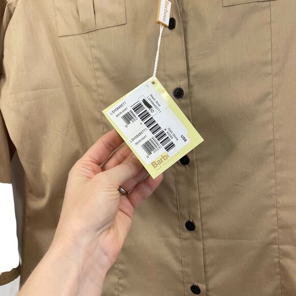 NEW Barbour Bison button up shirt Size 8 designer tan - Picture 6 of 12